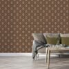 Brown ornament seamless pattern background Fabric Wallpaper Covers an area ​​up to 4.2mX3m with adhesive  and smoothing tool