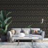 Ornamental Medieval Pattern Fabric Wallpaper Covers an area ​​up to 4.2mX3m with adhesive  and smoothing tool