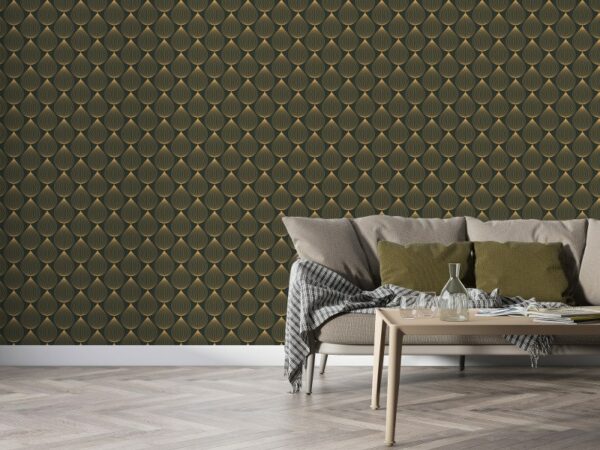 Gray wavy lines abstract technology background Fabric Wallpaper Covers an area ​​up to 4.2mX3m with adhesive  and smoothing tool