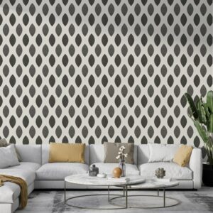 Leaf pattern decoration for background Fabric Wallpaper Covers an area ​​up to 4.2mX3m with adhesive  and smoothing tool
