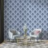 Classical luxury old fashioned floral ornament Fabric Wallpaper Covers an area ​​up to 4.2mX3m with adhesive  and smoothing tool