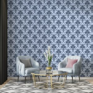 Classical luxury old fashioned floral ornament Fabric Wallpaper Covers an area ​​up to 4.2mX3m with adhesive  and smoothing tool