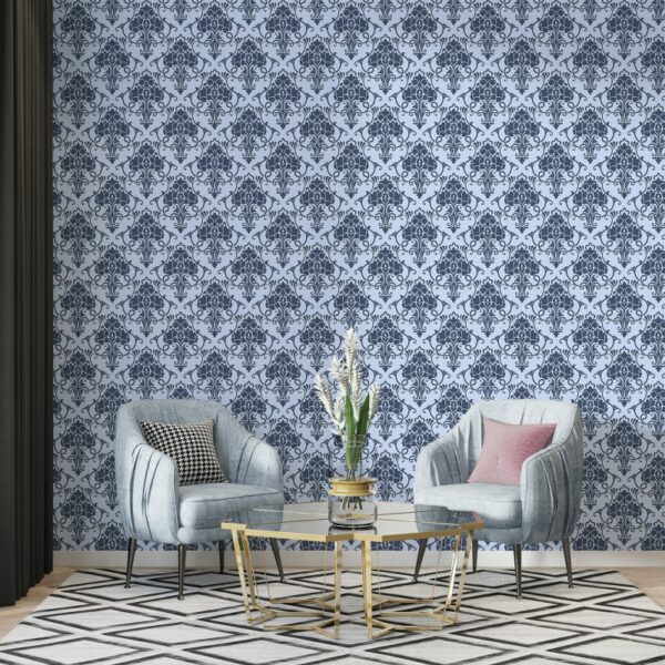 Classical luxury old fashioned floral ornament Fabric Wallpaper Covers an area ​​up to 4.2mX3m with adhesive  and smoothing tool