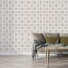 Geometric Flowers Vector Seamless Pattern Fabric Wallpaper Covers an area ​​up to 4.2mX3m with adhesive  and smoothing tool