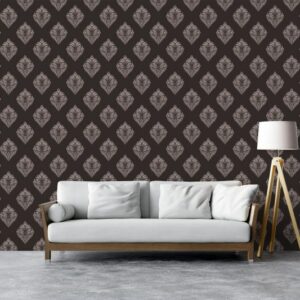 Damask seamless pattern element classical Fabric Wallpaper Covers an area ​​up to 4.2mX3m with adhesive  and smoothing tool
