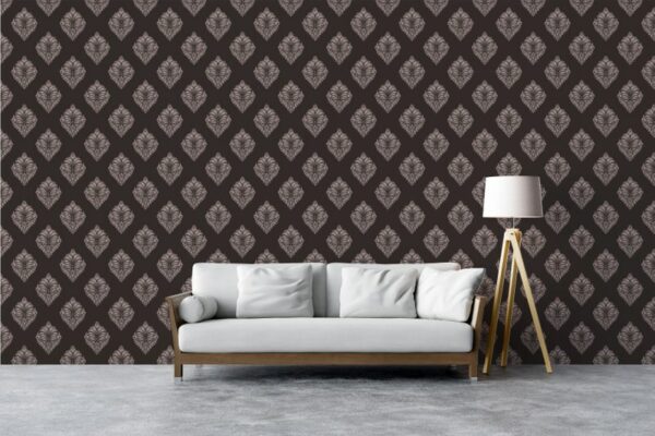 Damask seamless pattern element classical Fabric Wallpaper Covers an area ​​up to 4.2mX3m with adhesive  and smoothing tool