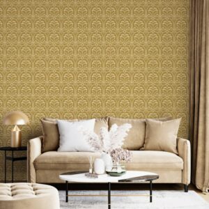 Vintage old paper with a pattern Fabric Wallpaper Covers an area ​​up to 4.2mX3m with adhesive  and smoothing tool