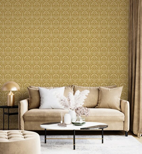 Vintage old paper with a pattern Fabric Wallpaper Covers an area ​​up to 4.2mX3m with adhesive  and smoothing tool