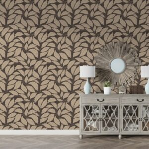 Vintage leaf seamless pattern Fabric Wallpaper Covers an area ​​up to 4.2mX3m with adhesive  and smoothing tool