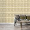 Seamless pattern geometric ornamental background Fabric Wallpaper Covers an area ​​up to 4.2mX3m with adhesive  and smoothing tool