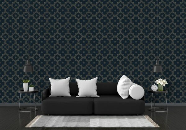 Dark pattern background vector Fabric Wallpaper Covers an area ​​up to 4.2mX3m with adhesive  and smoothing tool