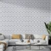 ورق حائط هندسي من القماش باللون الكريمي والأزرق يغطي مساحة تصل إلى 4.2 متر × 3 متر مع أداة لاصقة وتنعيم
