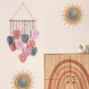 Macrame Tapestry Handmade with pink Leaves