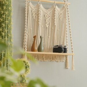 Macrame Wall Hanging Farmhouse Shelves Handmade