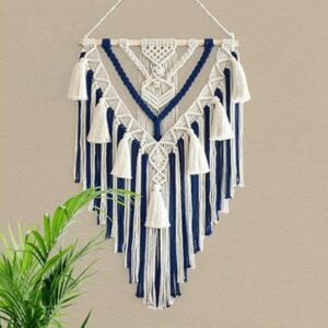 Blue Macrame Wall Hanging Handmade