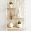 Macrame Rope Decor Rack 3 Tier Handmade Shelves