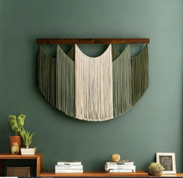 Macrame Green Yarns Wall Hanging Handmade