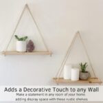 Floating Wall Swing Rope Storage Shelves Beige 2 shelves