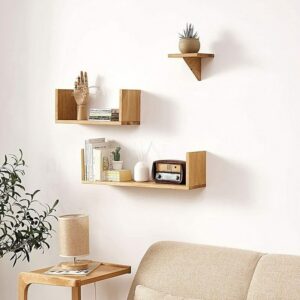 U Shaped Floating Wall Bookshelf