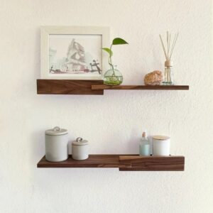 2 set of Modern wood Wall Shelves