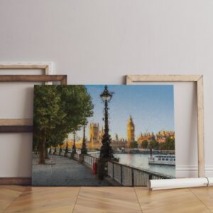 Famous Big Ben during sunset in London printed on canvas 60x40
