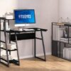Modern Computer Desk with Shelves