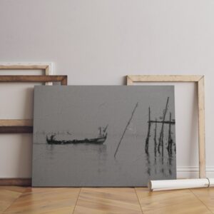 Fishing boat on Krabi River Canvas Wall Art