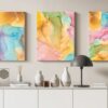 Set of 3 of Colorful Abstract Marble Texture Pattern