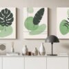Set of 3 of Color Plant Green Leaf Wall Art Botanical