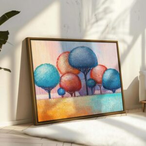 Abstract Framed Portrait of colorful trees