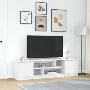 Latitude Run TV Cabinet With LED Lights White