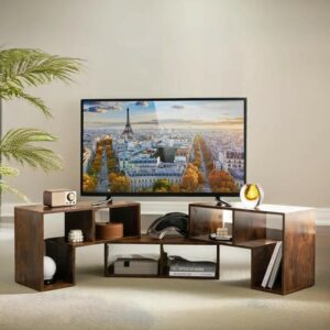 TV Stand Storage Shelves Living Room