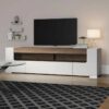 White and Beige Tv Stand