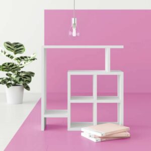 ide Table with 5-Tier Open Shelves