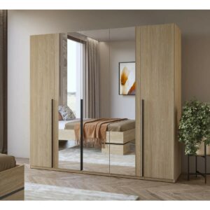 5 Door Manufactured Wood Wardrobe Self-Assembly