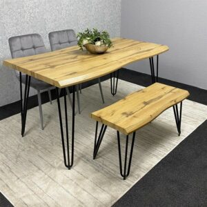 2 Grey Velvet Chairs and 1 Bench Set
