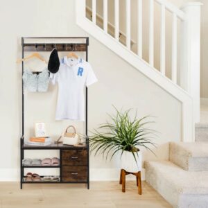 Hall Tree with Bench and Shoe Storage